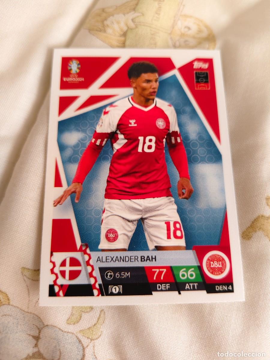 Cromos de F&uacute;tbol: DEN 4 DEN4 EURO 2024 TOPPS ALEXANDER BAH DINAMARCA MATCH ATTAX 24 EUROCOPA