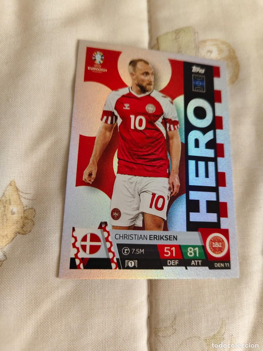 Cromos de F&uacute;tbol: DEN 11 DEN11 EURO 2024 TOPPS CHRISTIAN ERIKSEN DINAMARCA MATCH ATTAX 24 EUROCOPA HERO