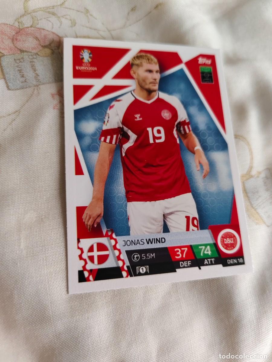 Cromos de F&uacute;tbol: DEN 18 DEN18 EURO 2024 TOPPS JONAS WIND DINAMARCA MATCH ATTAX 24 EUROCOPA