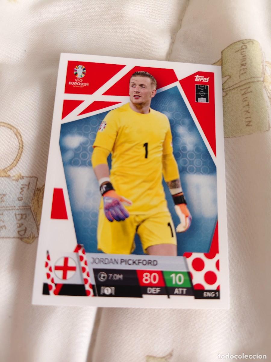 Cromos de F&uacute;tbol: ENG 1 ENG1 EURO 2024 TOPPS JORDAN PICKFORD INGLATERRA MATCH ATTAX 24 EUROCOPA