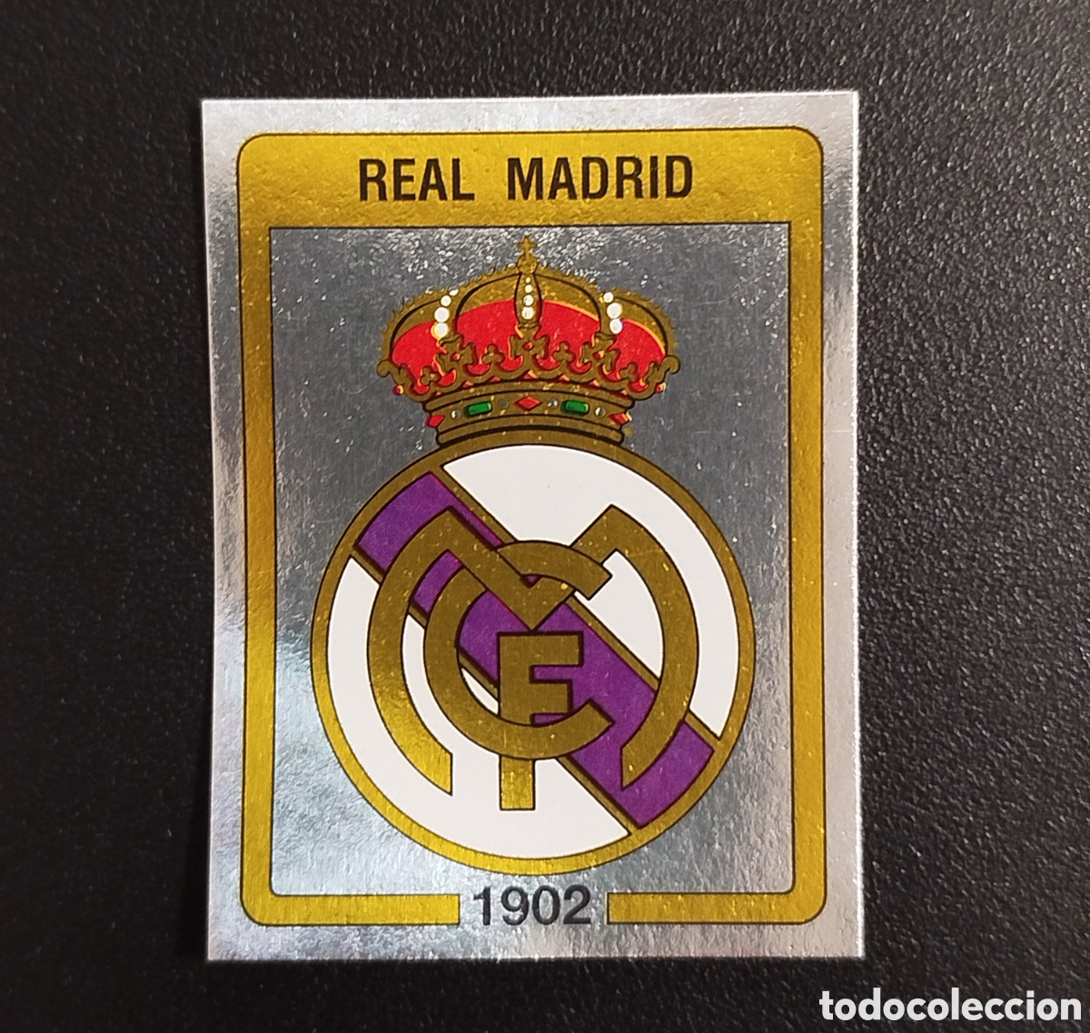 Cromos de F&uacute;tbol: ESCUDO REAL MADRID PANINI FUTBOL 87 1987 (1986) NUEVO SIN PEGAR NUNCA PEGADO # 115 CROMO ADHESIVO
