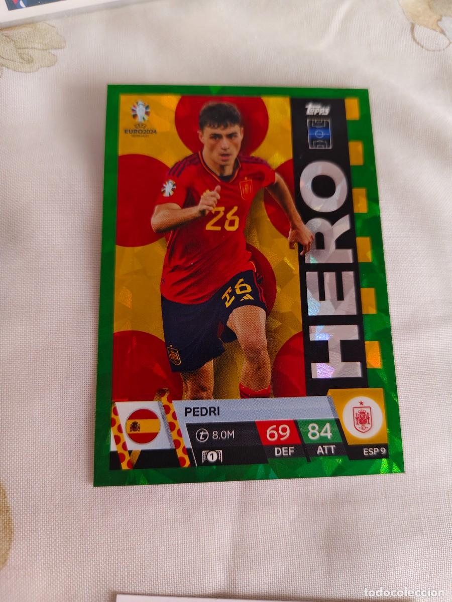 Cromos de F&uacute;tbol: ESP 9 ESP9 EURO 2024 TOPPS PEDRI ESPA&Ntilde;A PARALELA VERDE MATCH ATTAX 24 EUROCOPA HERO