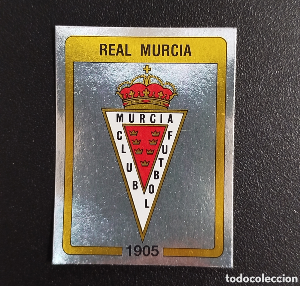 Football Stickers: ESCUDO REAL MURCIA PANINI FUTBOL 87 1987 (1986) NUEVO SIN PEGAR NUNCA PEGADO # 153 CROMO ADHESIVO