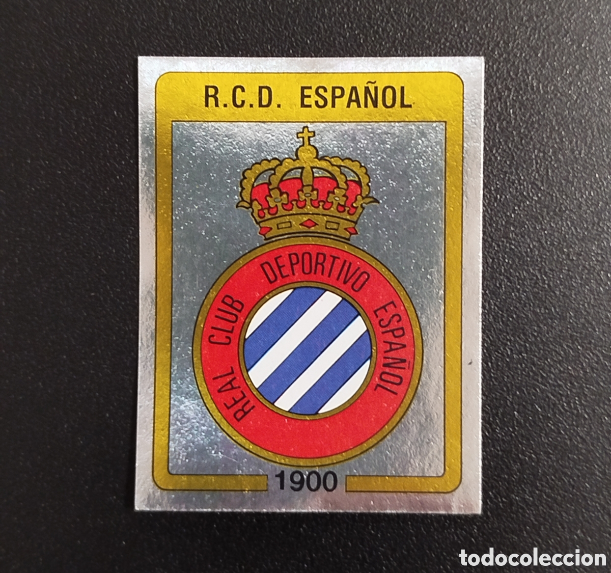 Football Stickers: ESCUDO RCD ESPA&Ntilde;OL ESPANYOL PANINI FUTBOL 87 1987 (1986) NUEVO SIN PEGAR NUNCA PEGADO # 96 CROMO
