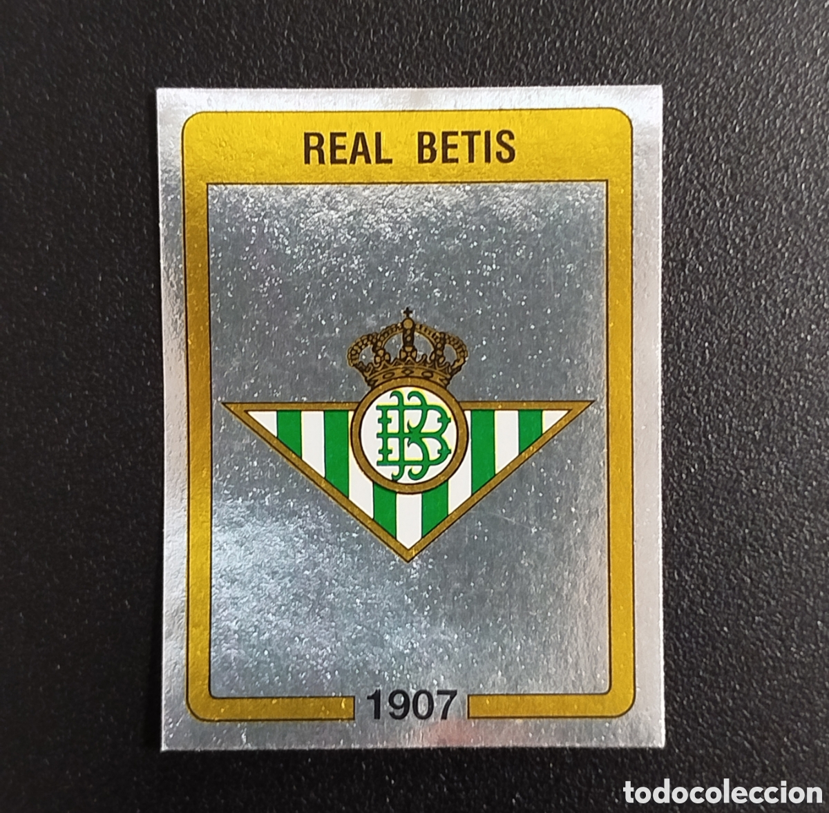 Football Stickers: ESCUDO REAL BETIS PANINI FUTBOL 87 1987 (1986) NUEVO SIN PEGAR NUNCA PEGADO # 58 CROMO ADHESIVO