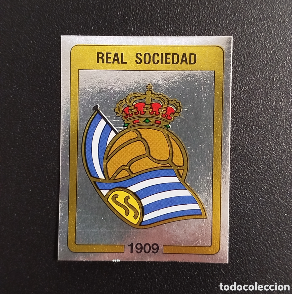 Cromos de f&uacute;tbol: ESCUDO REAL SOCIEDAD PANINI FUTBOL 87 1987 (1986) NUEVO SIN PEGAR NUNCA PEGADO # 267 CROMO ADHESIVO