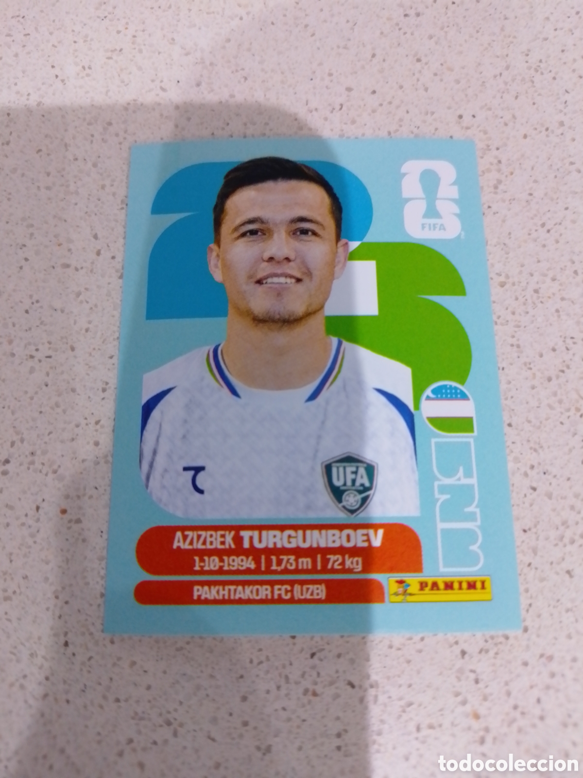 Cromos de F&uacute;tbol: CROMO N&Uacute;MERO 14 TURGUNBOEV UZBEKISTAN. MUNDIAL 2026. PANINI.