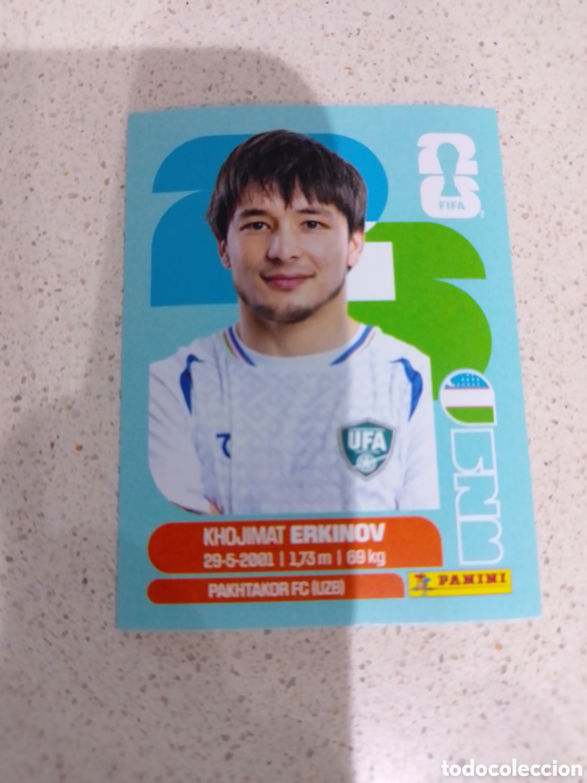 Cromos de F&uacute;tbol: CROMO N&Uacute;MERO 15 ERKINOV UZBEKISTAN. MUNDIAL 2026. PANINI.