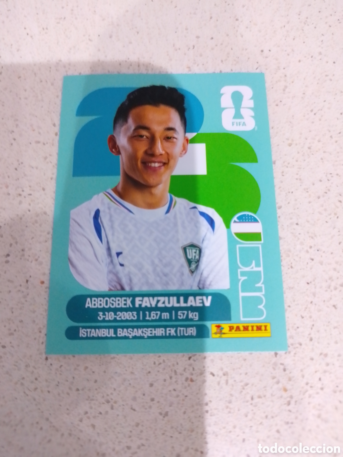 Cromos de F&uacute;tbol: CROMO N&Uacute;MERO 20 FAYZULLAEV UZBEKISTAN. MUNDIAL 2026. PANINI.