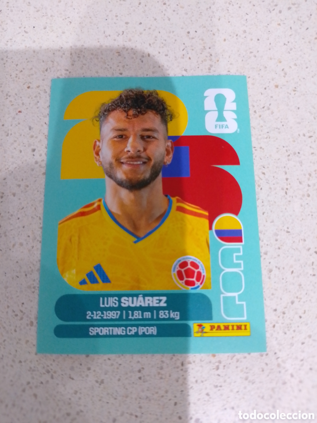 Cromos de F&uacute;tbol: CROMO N&Uacute;MERO 19 LUIS SUAREZ COLOMBIA . MUNDIAL 2026. PANINI.