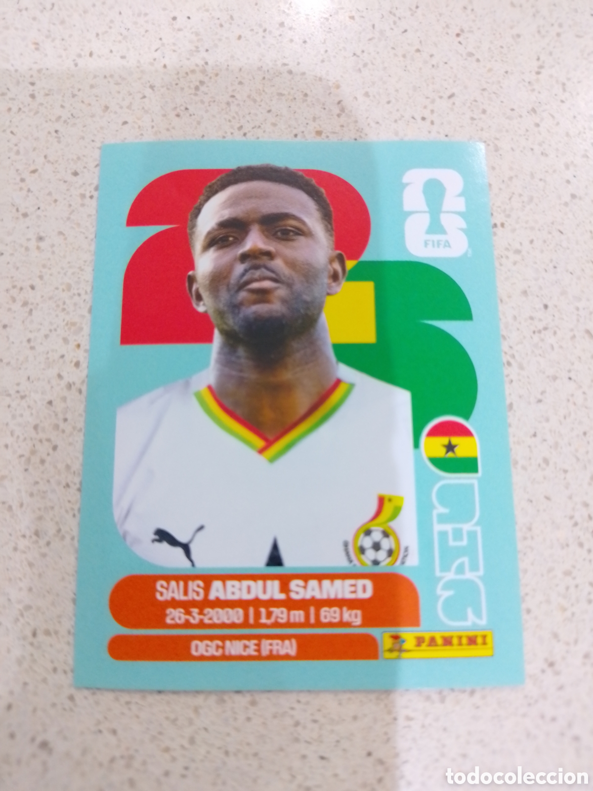 Fu&szlig;ball-Sticker: CROMO N&Uacute;MERO 11 ABDUL SAMED GHANA. MUNDIAL 2026. PANINI.