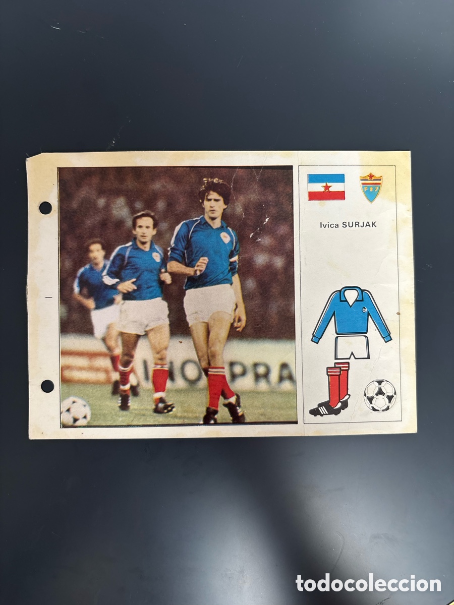 Fu&szlig;ball-Sticker: DIF&Iacute;CIL - IVICA SURJAK 118 Yugoslavia Ficha Cromo Estrellas del Mundial 82 1982 . 13 x 18 cm