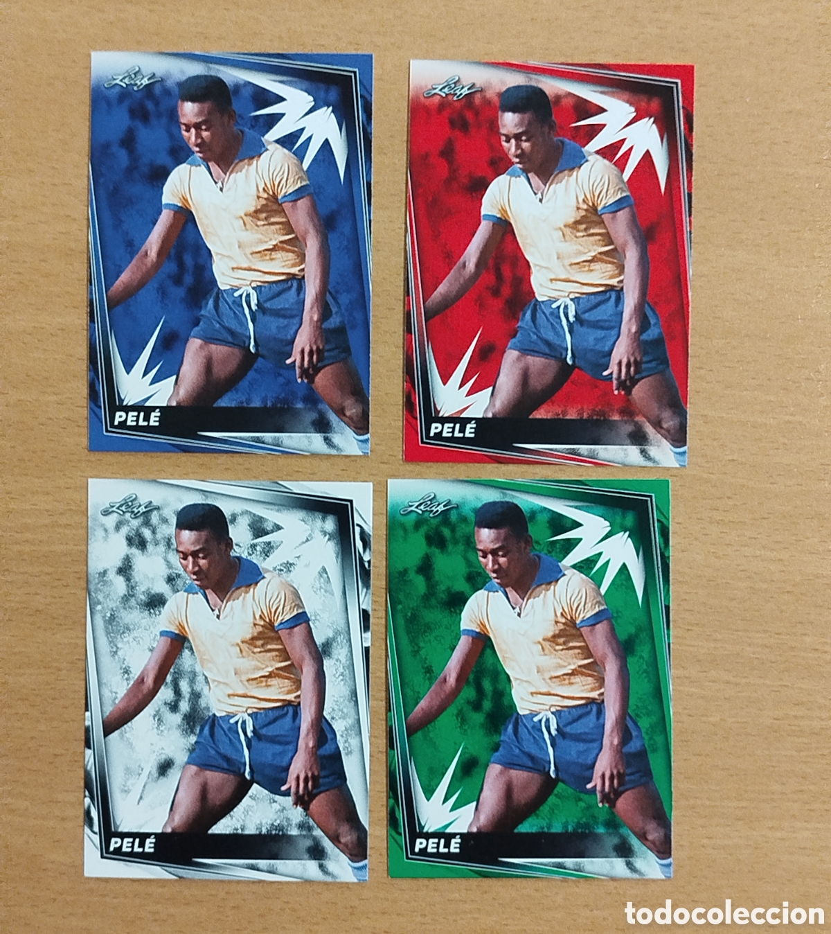 Football Stickers: PELE LOTE LEAF 4 TRADING CARDS CARTAS CROMOS TARJETAS NO TOPPS NO PANINI FUTBOL