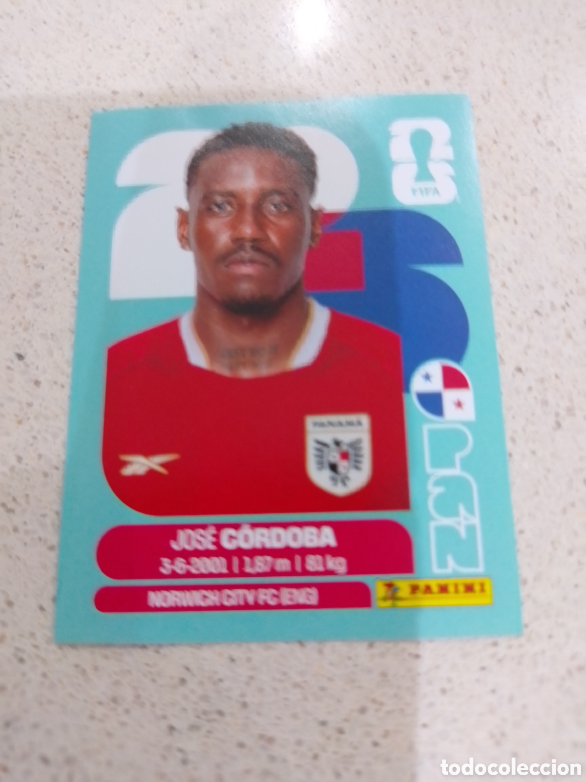 Football Stickers: CROMO N&Uacute;MERO 8 CORDOBA PANAMA. MUNDIAL 2026. PANINI.