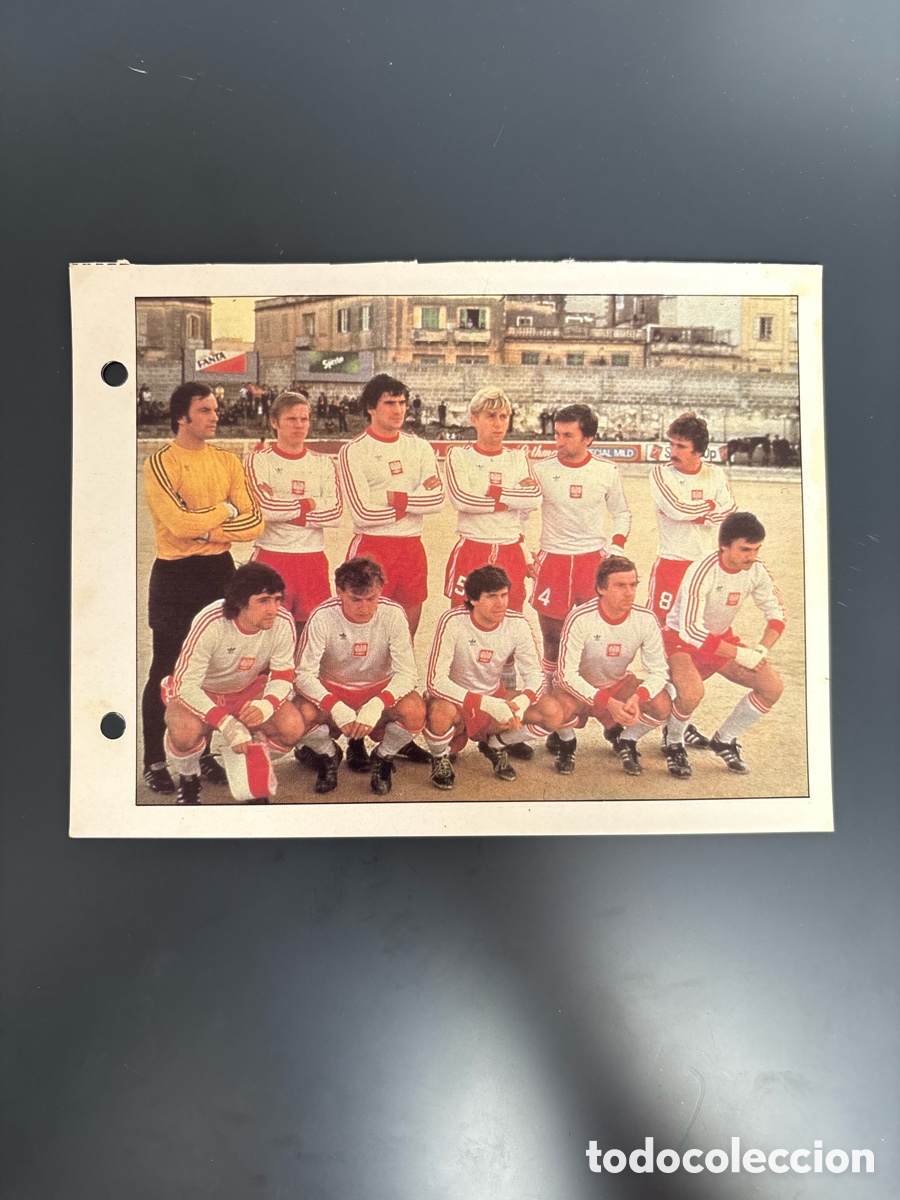 Football Stickers: Selecci&oacute;n POLONIA 108 Ficha Cromo Estrellas del Mundial 82 1982 . 13 x 18 cm
