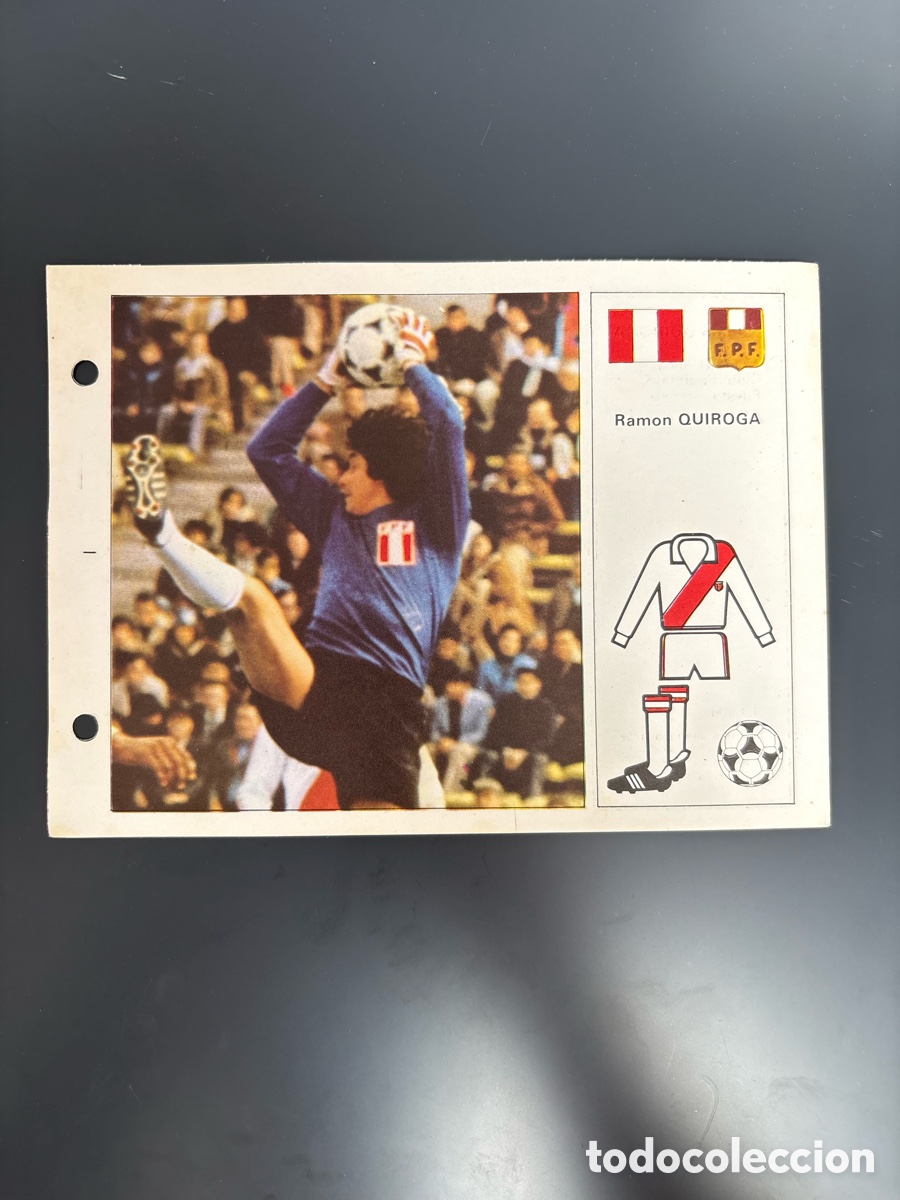 Football Stickers: RAMON QUIROGA PERU 106 Ficha Cromo Estrellas del Mundial 82 1982 . 13 x 18 cm