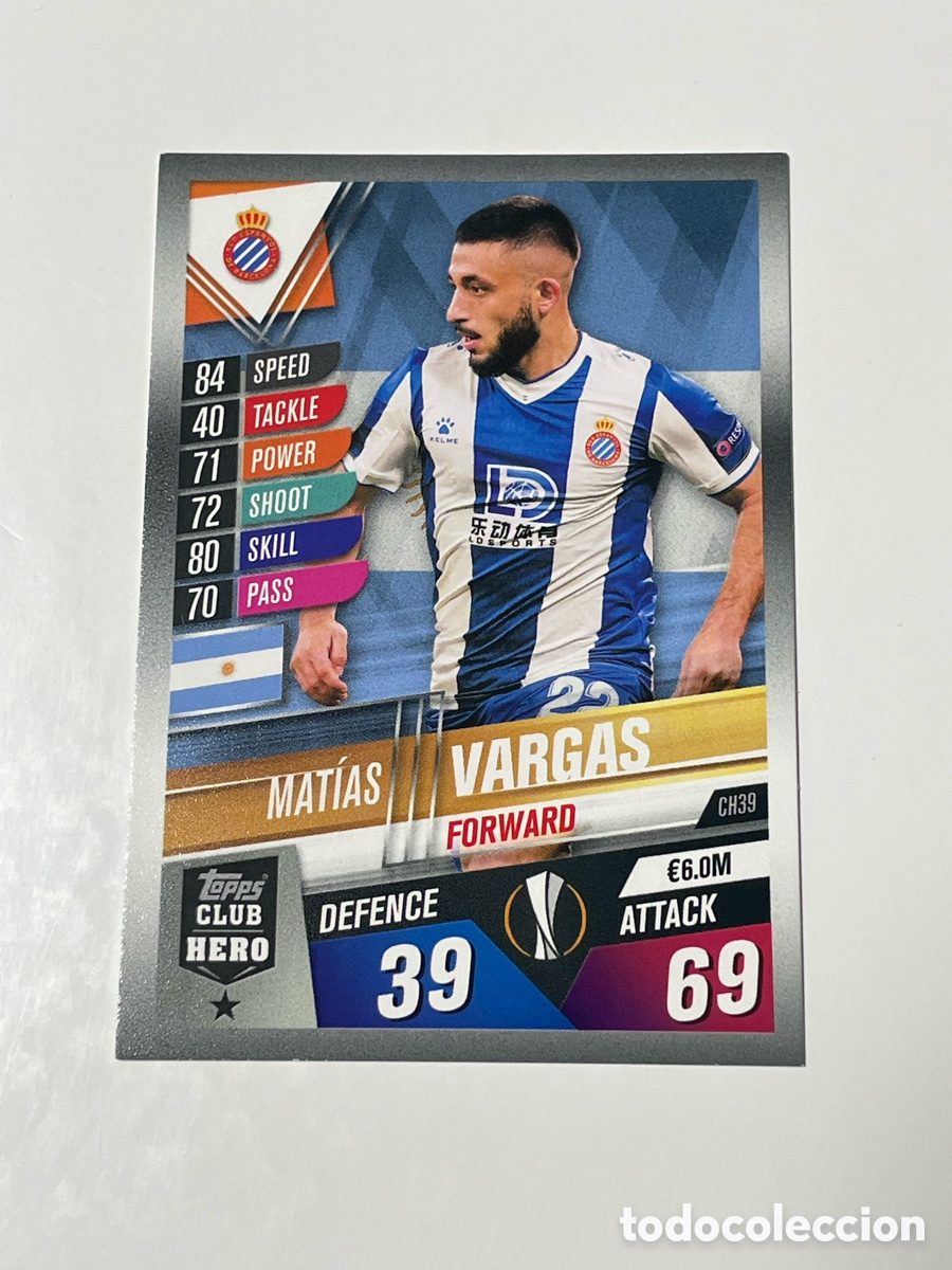 Cromos de F&uacute;tbol: Mat&iacute;as Vargas Espanyol Topps Match Attax 2019/20 #CH39