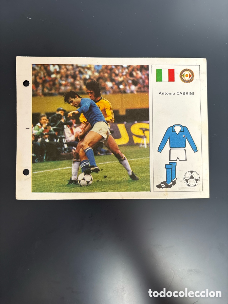 Cromos de F&uacute;tbol: CABRINI 93 ITALIA Ficha Cromo Estrellas del Mundial 82 1982 . 13 x 18 cm