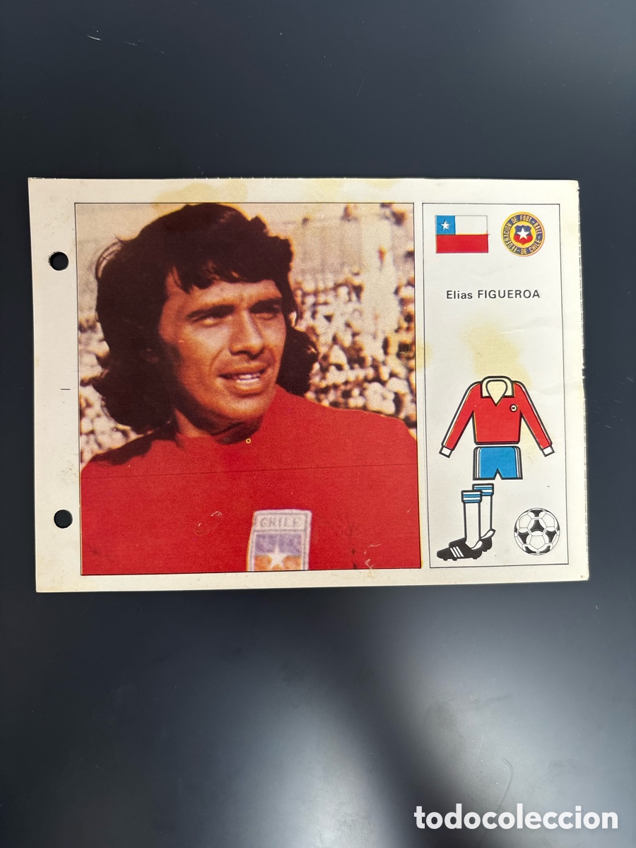 Cromos de F&uacute;tbol: MUY DIFICIL - EL&Iacute;AS FIGUEROA CHILE 45 Ficha Cromo Estrellas del Mundial 82 1982 . 13 x 18 cm