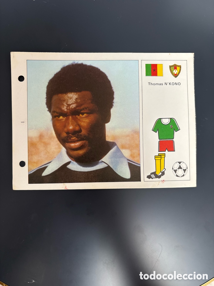 Cromos de F&uacute;tbol: DIF&Iacute;CIL - THOMAS NKONO CAMER&Uacute;N 40 Ficha Cromo Estrellas del Mundial 82 1982 . 13 x 18 cm
