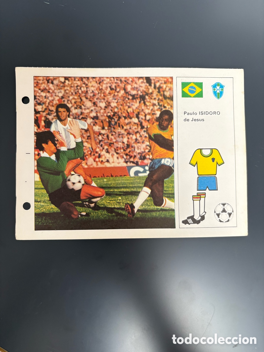 Cromos de F&uacute;tbol: PAULO ISIDORO BRASIL 37 Ficha Cromo Estrellas del Mundial 82 1982 . 13 x 18 cm