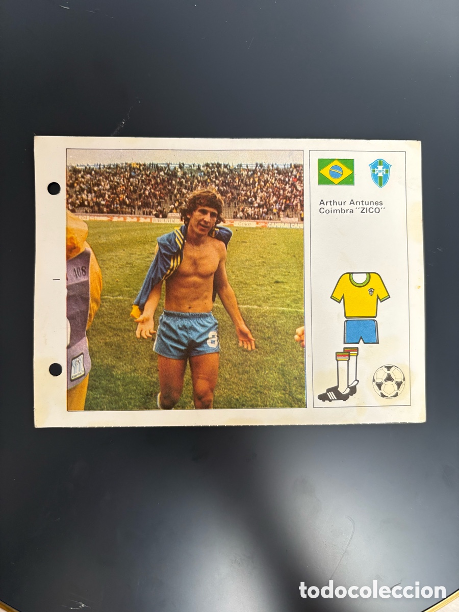 Cromos de F&uacute;tbol: MIY DIFICIL LEYENDA ZICO BRASIL 34 Ficha Cromo Estrellas del Mundial 82 1982 . 13 x 18 cm