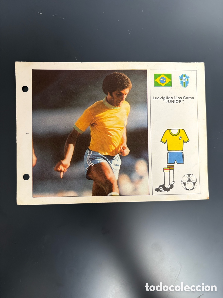 Cromos de F&uacute;tbol: JUNIOR BRASIL 33 Ficha Cromo Estrellas del Mundial 82 1982 . 13 x 18 cm