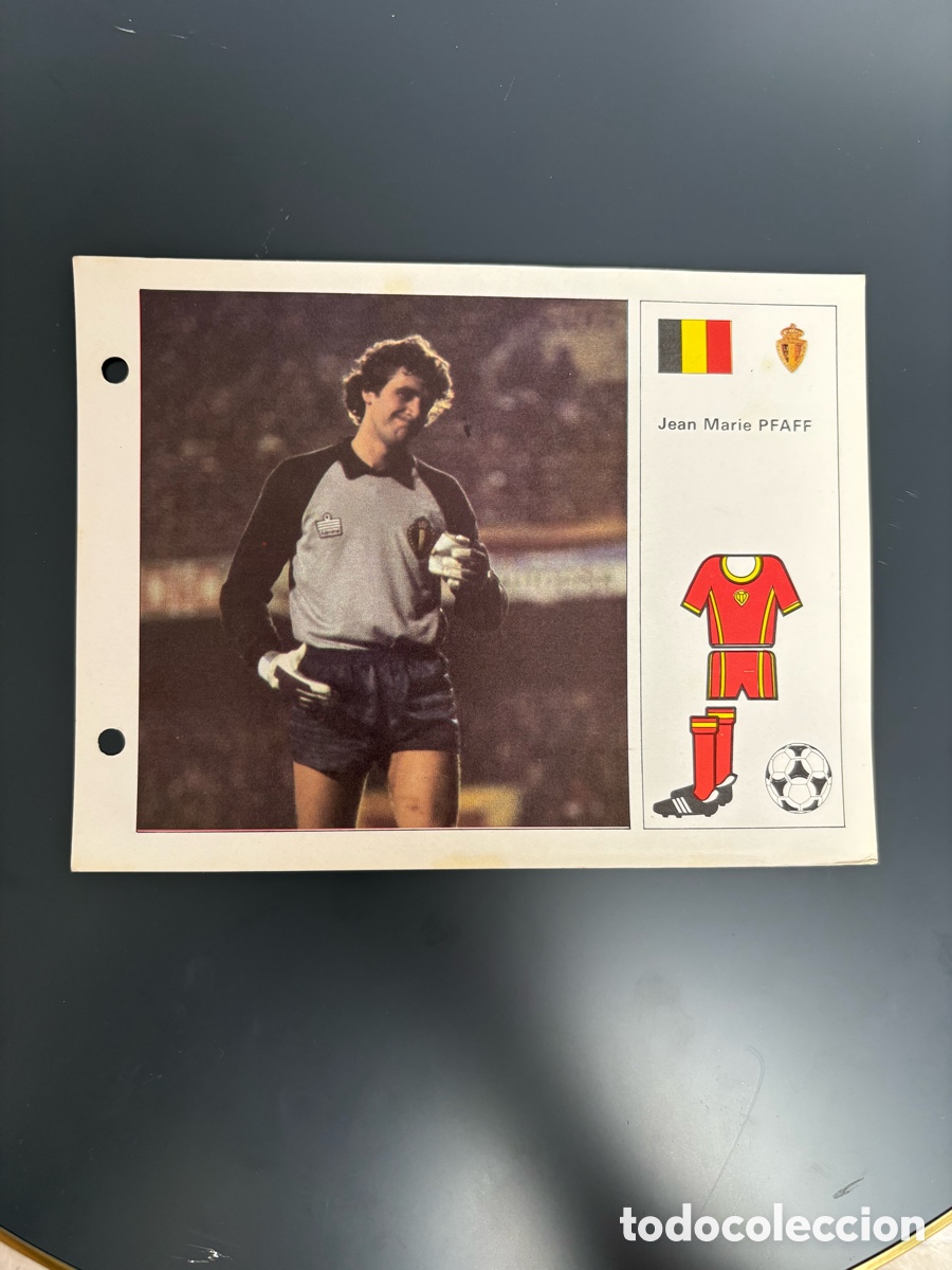 Cromos de F&uacute;tbol: JEAN MARIE PFAFF B&Eacute;LGICA 28 Ficha Cromo Estrellas del Mundial 82 1982 . 13 x 18 cm