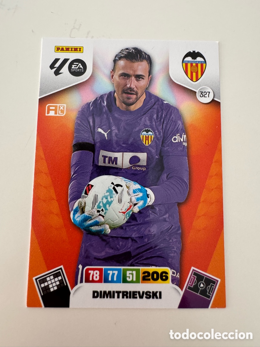 Cromos de F&uacute;tbol: PANINI ADRENALYN XL LIGA 2025-2026 25-26 &ndash; Stole Dimitrievski Valencia CF N&ordm; 327
