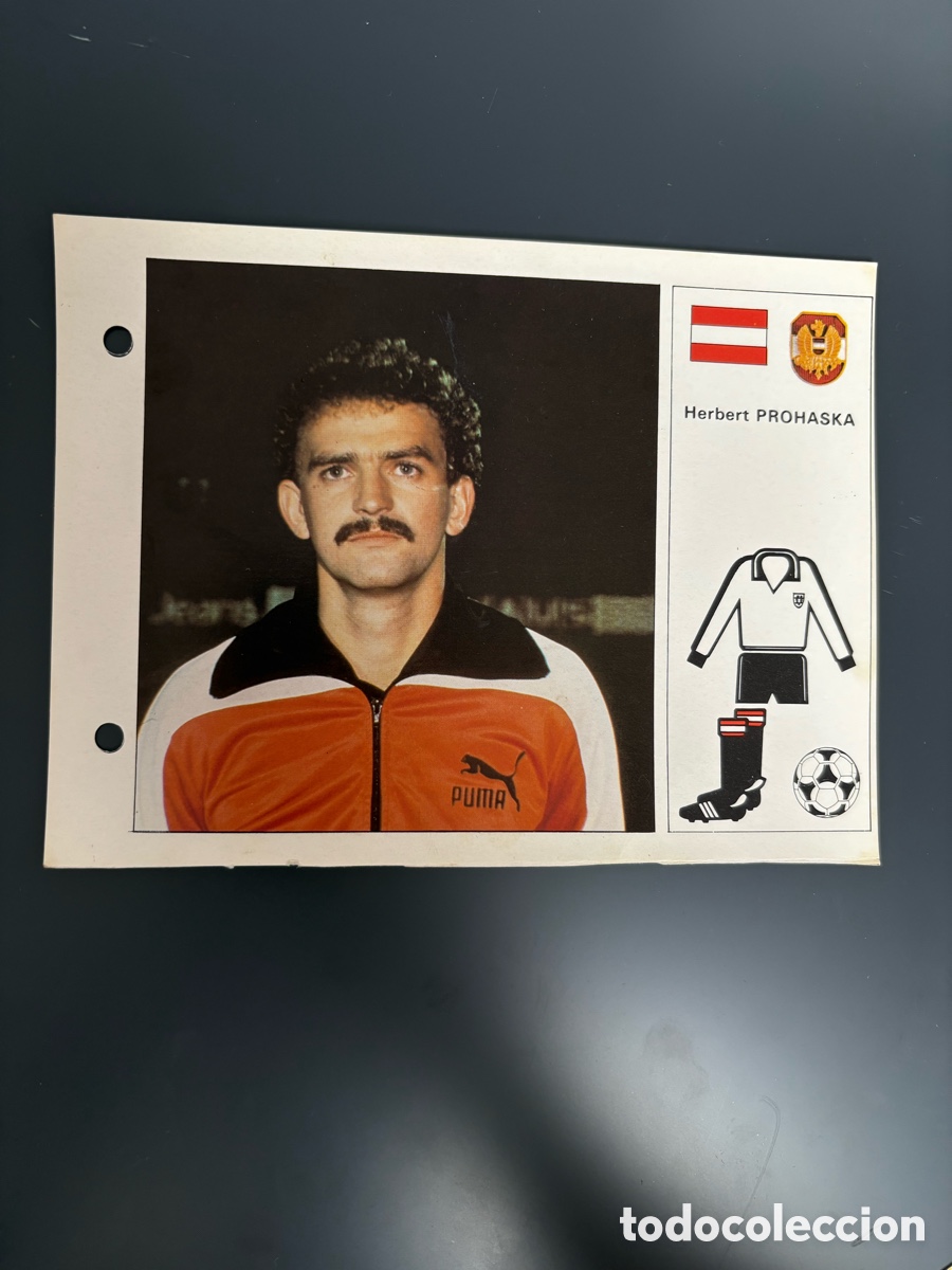 Cromos de F&uacute;tbol: PROHASKA 24 AUSTRIA Ficha Cromo Estrellas del Mundial 82 1982 . 13 x 18 cm