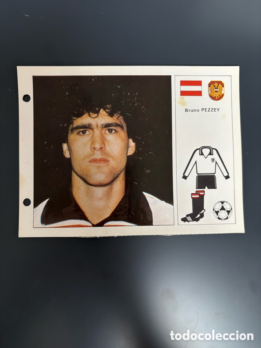 Cromos de F&uacute;tbol: PEZZEY 23 AUSTRIA Ficha Cromo Estrellas del Mundial 82 1982 . 13 x 18 cm