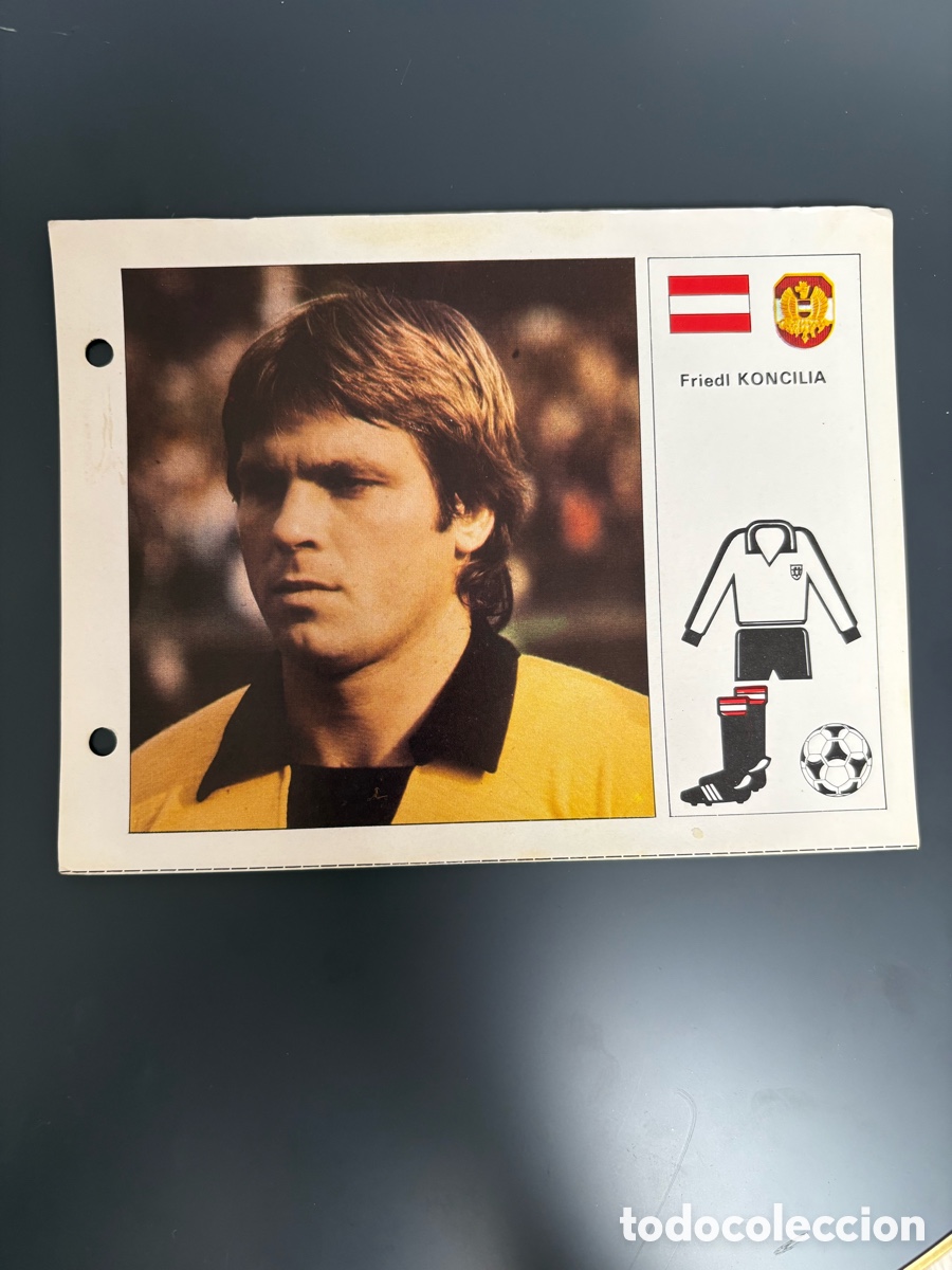 Cromos de F&uacute;tbol: KONCILIA 22 AUSTRIA Ficha Cromo Estrellas del Mundial 82 1982 . 13 x 18 cm