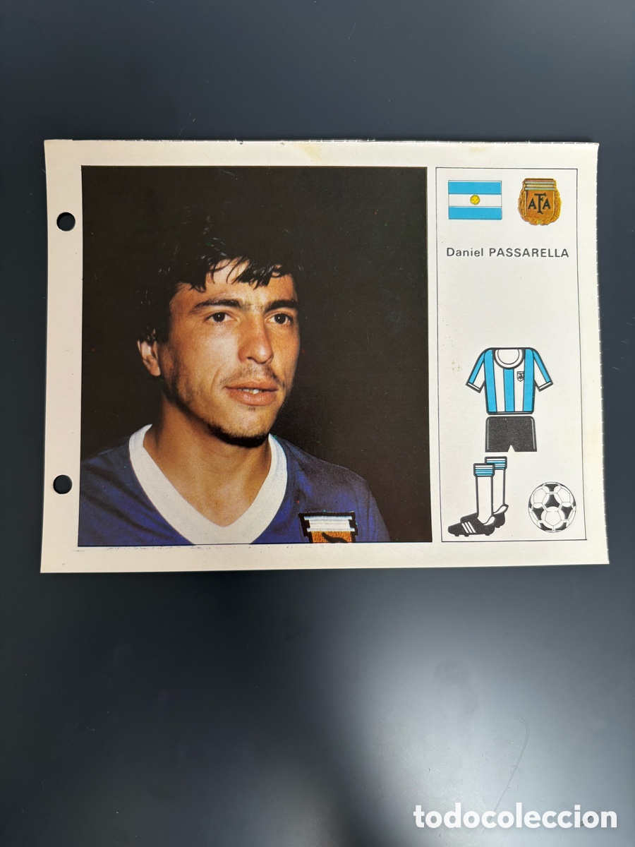 Cromos de F&uacute;tbol: PASSARELLA 16 ARGENTINA Ficha Cromo Estrellas del Mundial 82 1982 . 13 x 18 cm