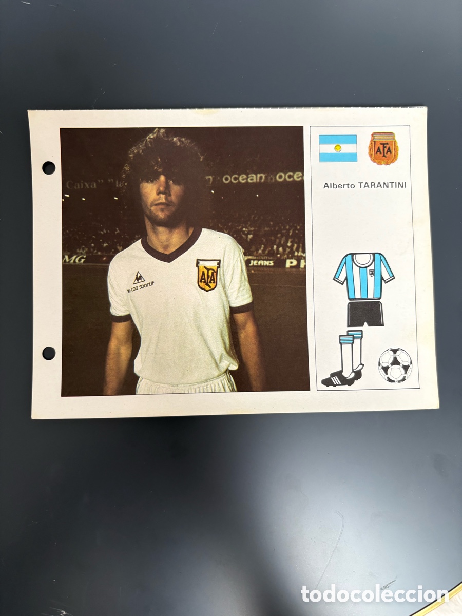 Cromos de F&uacute;tbol: TARANTINi 15 ARGENTINA Ficha Cromo Estrellas del Mundial 82 1982 . 13 x 18 cm