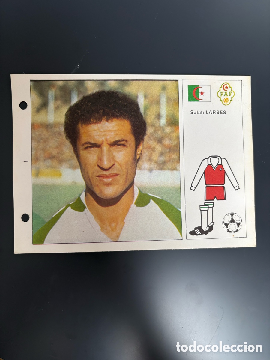 Football Stickers: LARBES 12 Argelia Ficha Cromo Estrellas del Mundial 82 1982 . 13 x 18 cm