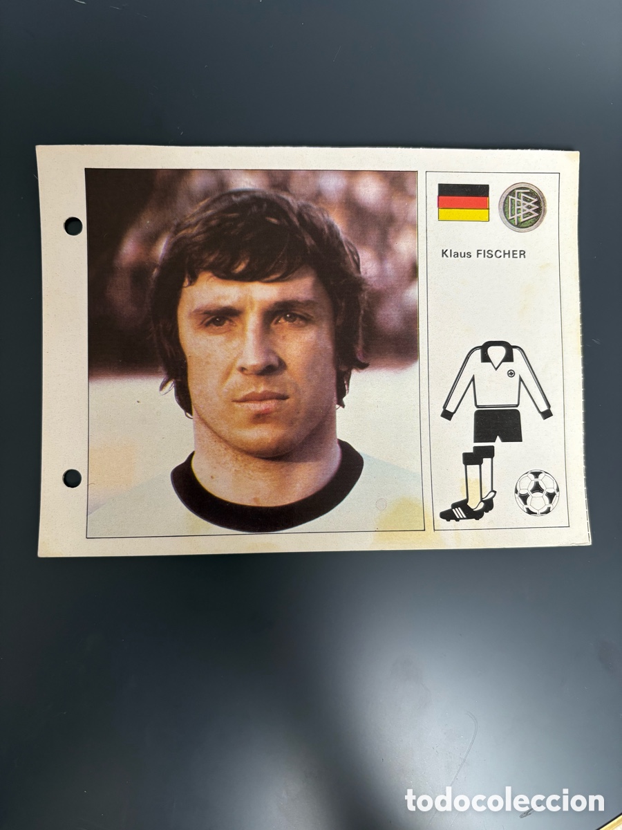 Cromos de F&uacute;tbol: Klaus Fisher 9 Alemania Ficha Cromo Estrellas del Mundial 82 1982 . 13 x 18 cm