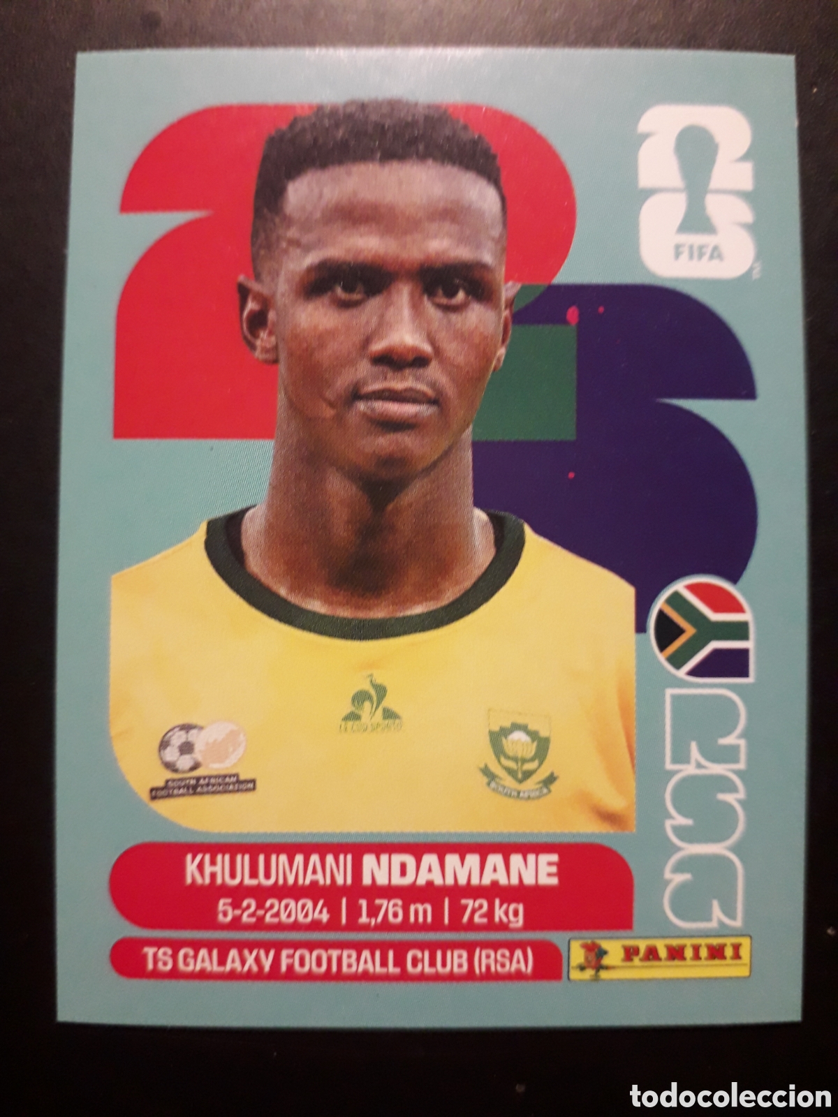 Cromos de F&uacute;tbol: NDAMANE SUD&Aacute;FRICA RSA 7 MUNDIAL F&Uacute;TBOL 2026 FIFA WORLD CUP PANINI SIN PEGAR PEDIDO M&Iacute;NIMO 3&euro;