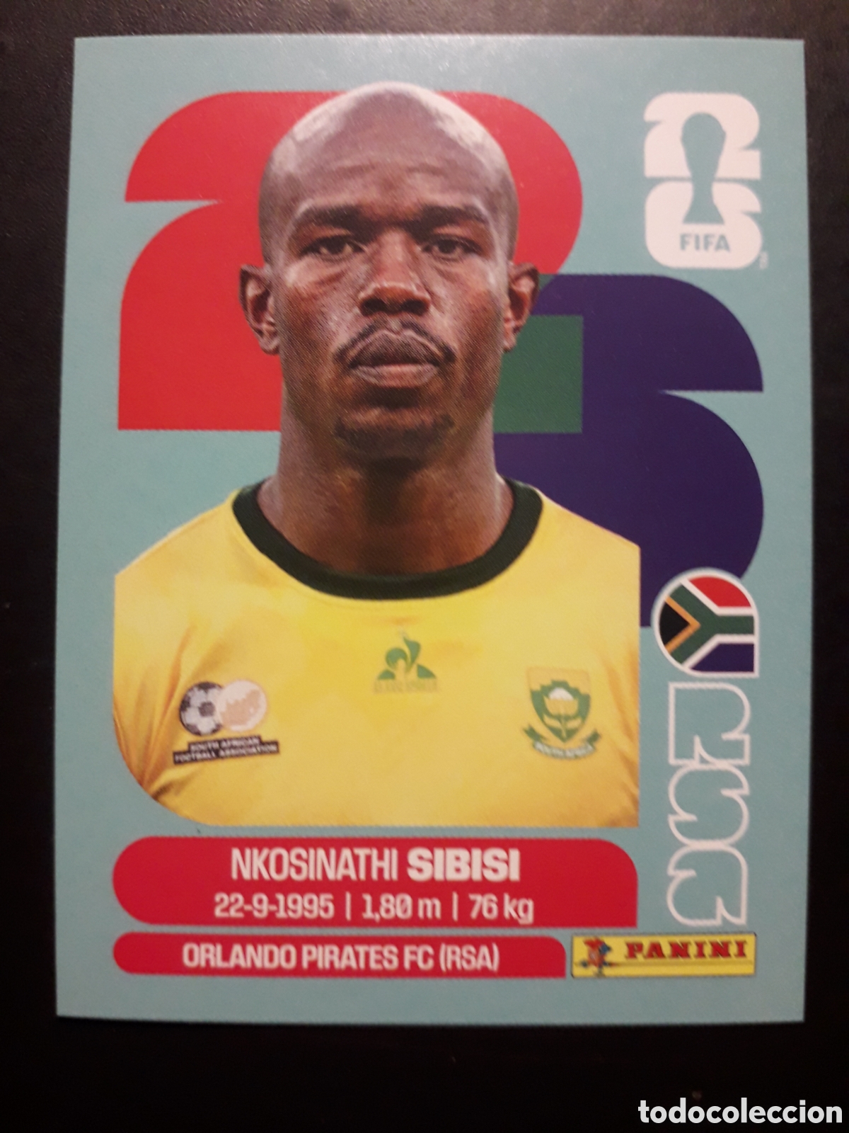 Cromos de F&uacute;tbol: SIBISI SUD&Aacute;FRICA RSA 10 MUNDIAL F&Uacute;TBOL 2026 FIFA WORLD CUP PANINI SIN PEGAR PEDIDO M&Iacute;NIMO 3&euro;.