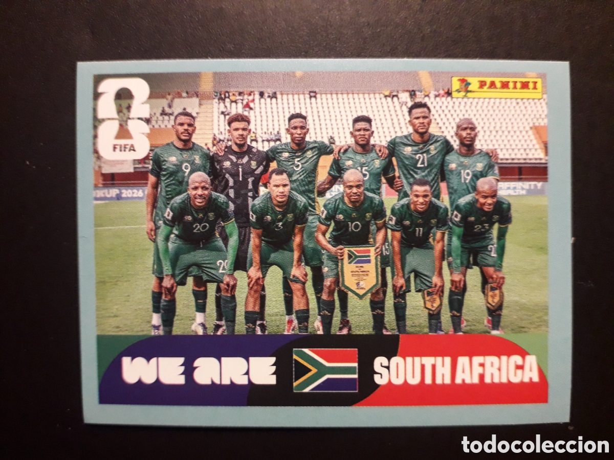 Cromos de F&uacute;tbol: EQUIPO SUD&Aacute;FRICA RSA 13 MUNDIAL F&Uacute;TBOL 2026 FIFA WORLD CUP PANINI SIN PEGAR PEDIDO M&Iacute;NIMO 3&euro;