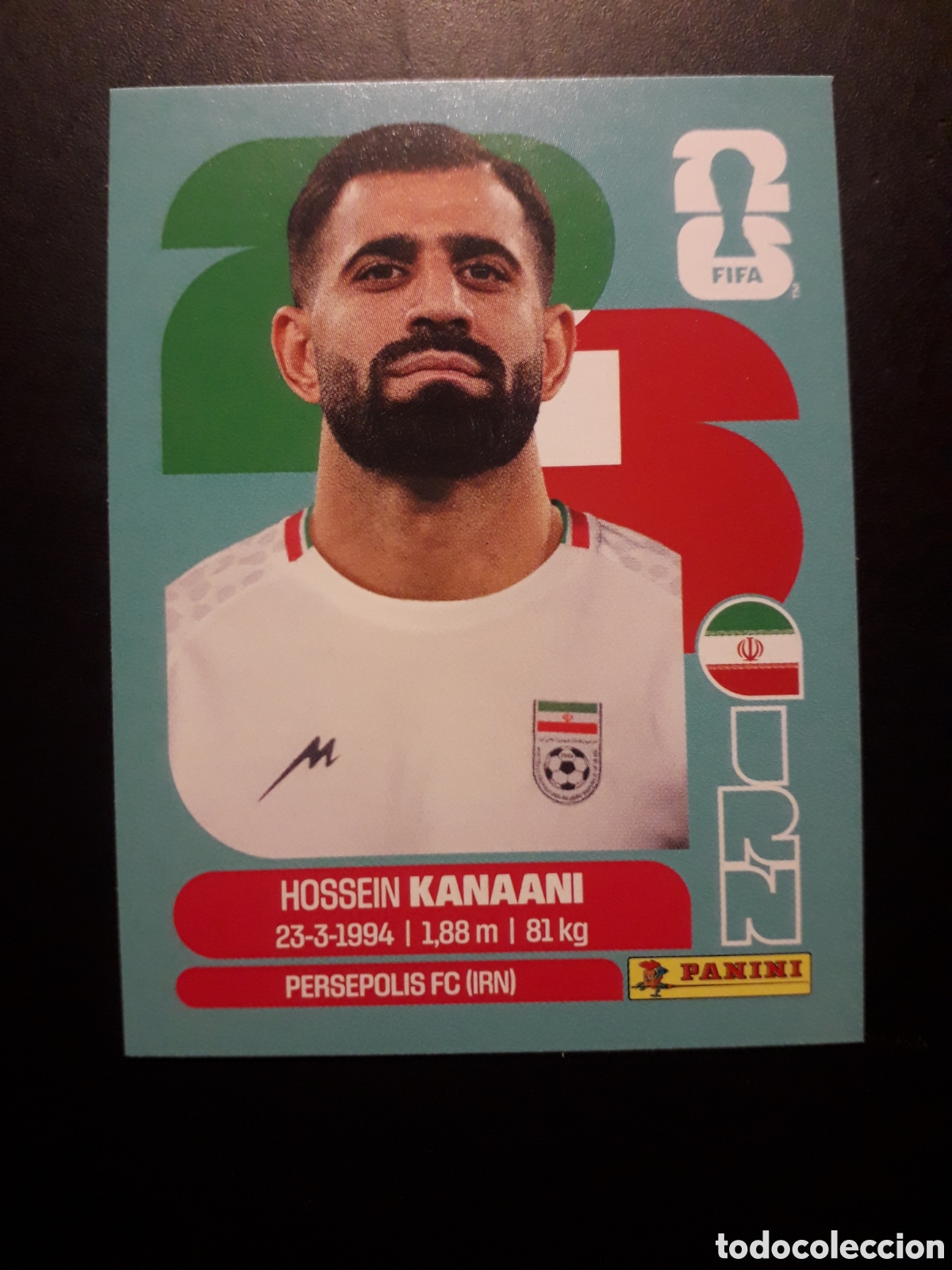 Cromos de F&uacute;tbol: KANAANI IR&Aacute;N IRN 8 MUNDIAL F&Uacute;TBOL 2026 FIFA WORLD CUP PANINI SIN PEGAR PEDIDO M&Iacute;NIMO 3&euro;