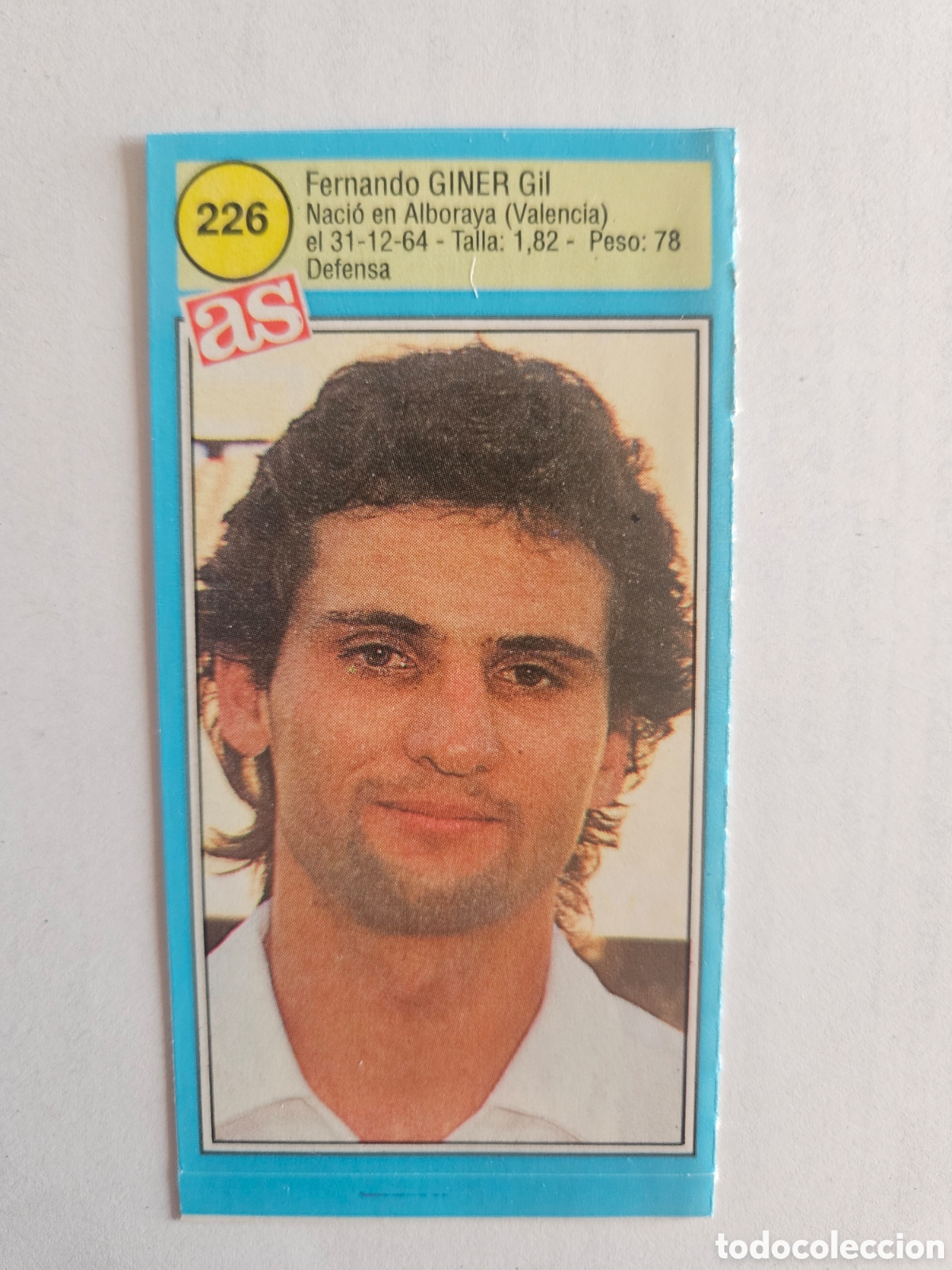 Fu&szlig;ball-Sticker: 226 GINER VALENCIA ASES DE LA LIGA 90/91