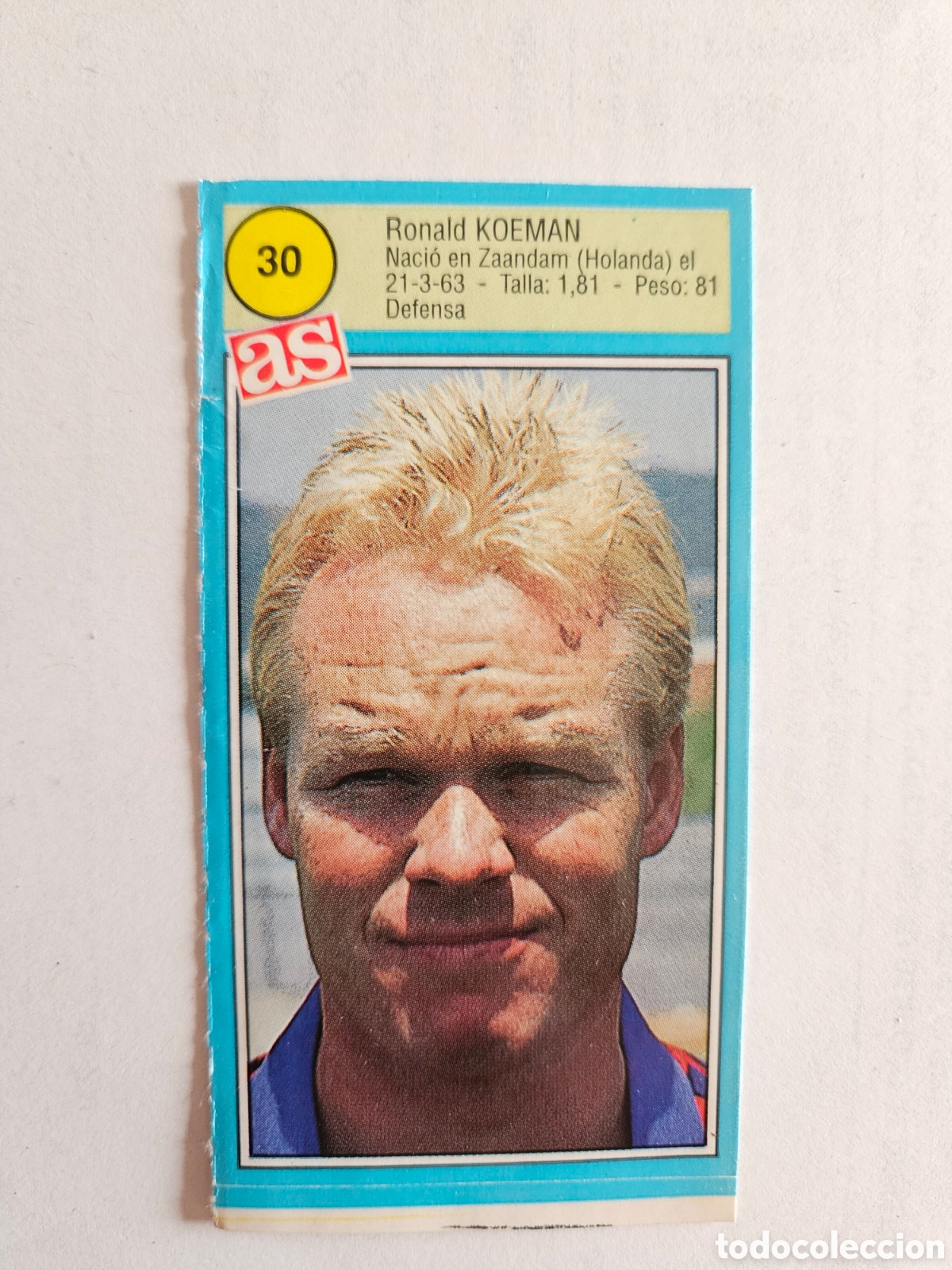 Cromos de F&uacute;tbol: KOEMAN BARCELONA AS 1990 1991 CROMO FUTBOL LIGA 90 91 - SIN PEGAR - 30