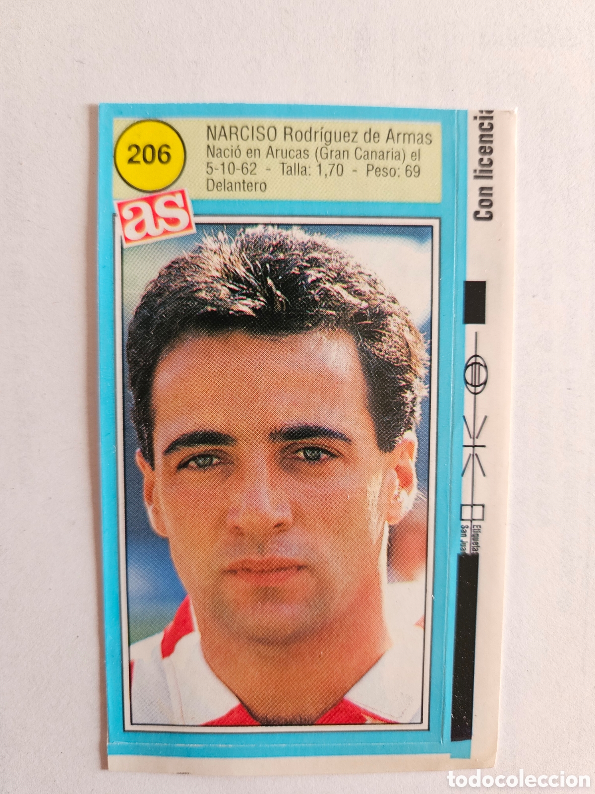 Cromos de F&uacute;tbol: NARCISO SPORTING GIJON AS 1990 1991 CROMO FUTBOL LIGA 90 91 - SIN PEGAR - 206