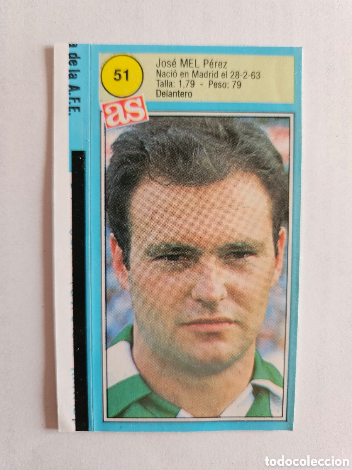 Cromos de F&uacute;tbol: CROMO ADHESIVO, PEGATINA, AS N&ordm; 51, MEL, TEMP. 90-91, COLECCION AS, REAL BETIS.