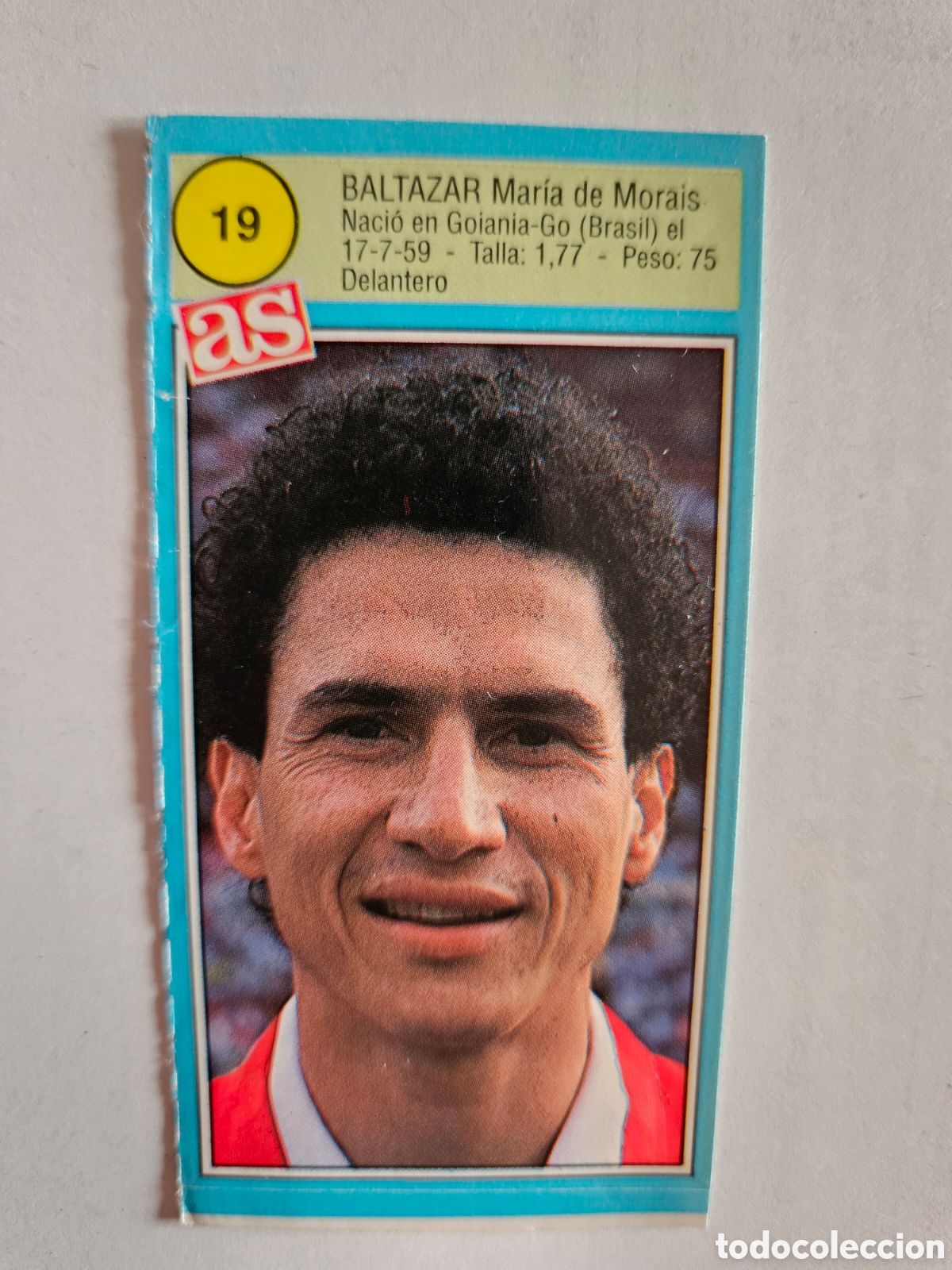 Football Stickers: CROMO DE F&Uacute;TBOL. LIGA 90 91 1990 1991. DIARIO AS. 19 BALTAZAR. ATL&Eacute;TICO DE MADRID