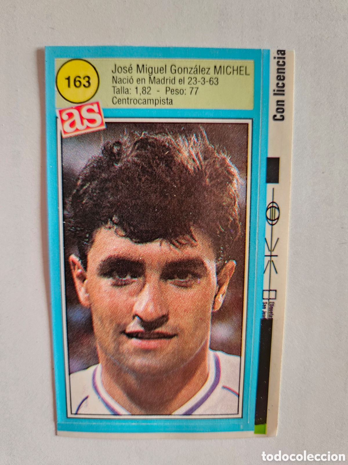Football Stickers: CROMO DE F&Uacute;TBOL. LIGA 90 91 1990 1991. DIARIO AS. 163 MICHEL. REAL MADRID CF