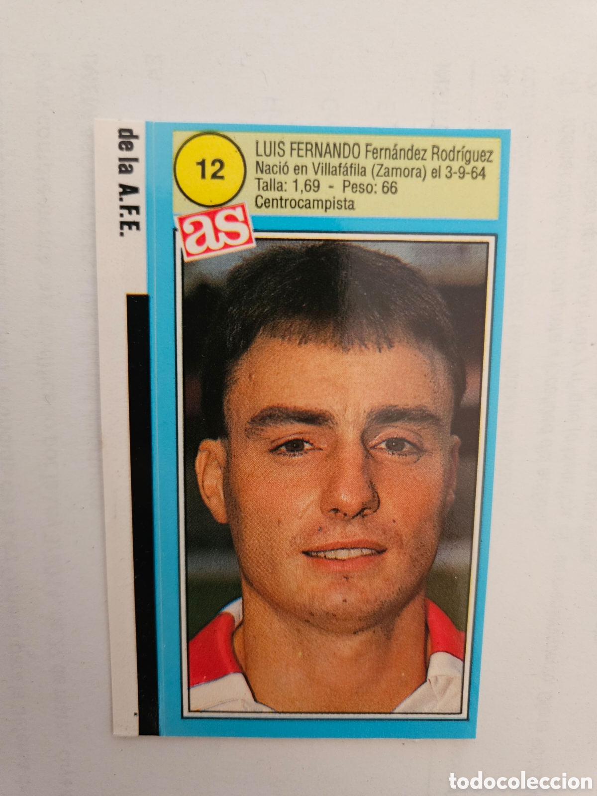 Cromos de F&uacute;tbol: N&ordm; 12 LUIS FERNANDO (ATHLETIC CLUB BILBAO): CROMO F&Uacute;TBOL LIGA 1990-1991 DIARIO AS 90-91. SIN PEGAR