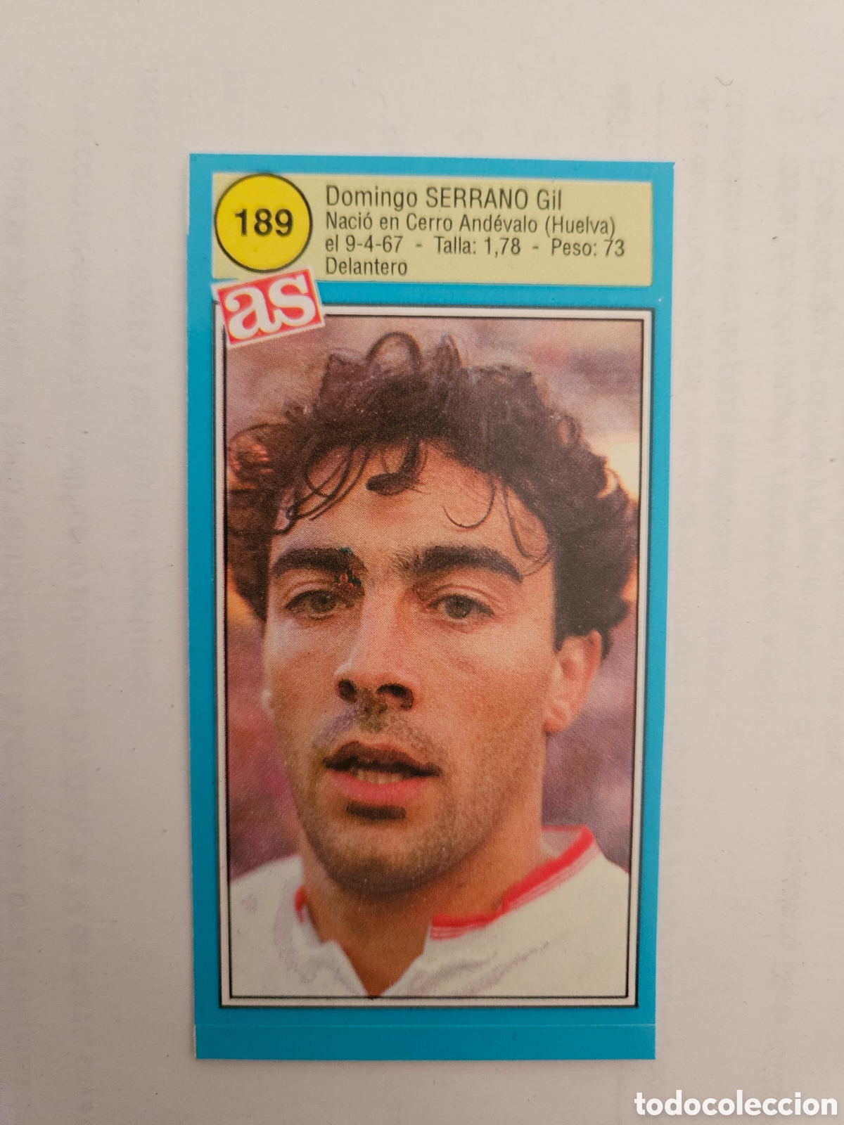 Cromos de F&uacute;tbol: Sevilla - N&ordm; 189, Serrano - AS - Ases de Liga 1990-1991, 90-91 - Nunca pegado adhesivo