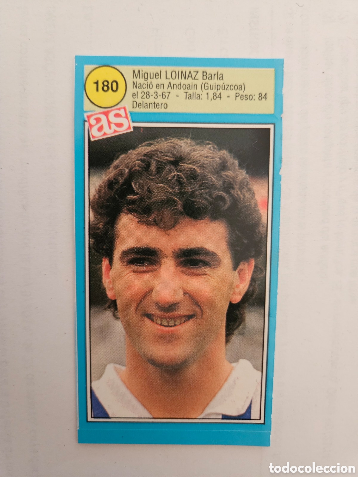 Fu&szlig;ball-Sticker: Real Sociedad - N&ordm; 180, Loinaz - AS - Ases de Liga 1990-1991, 90-91 - Nunca pegado adhesivo