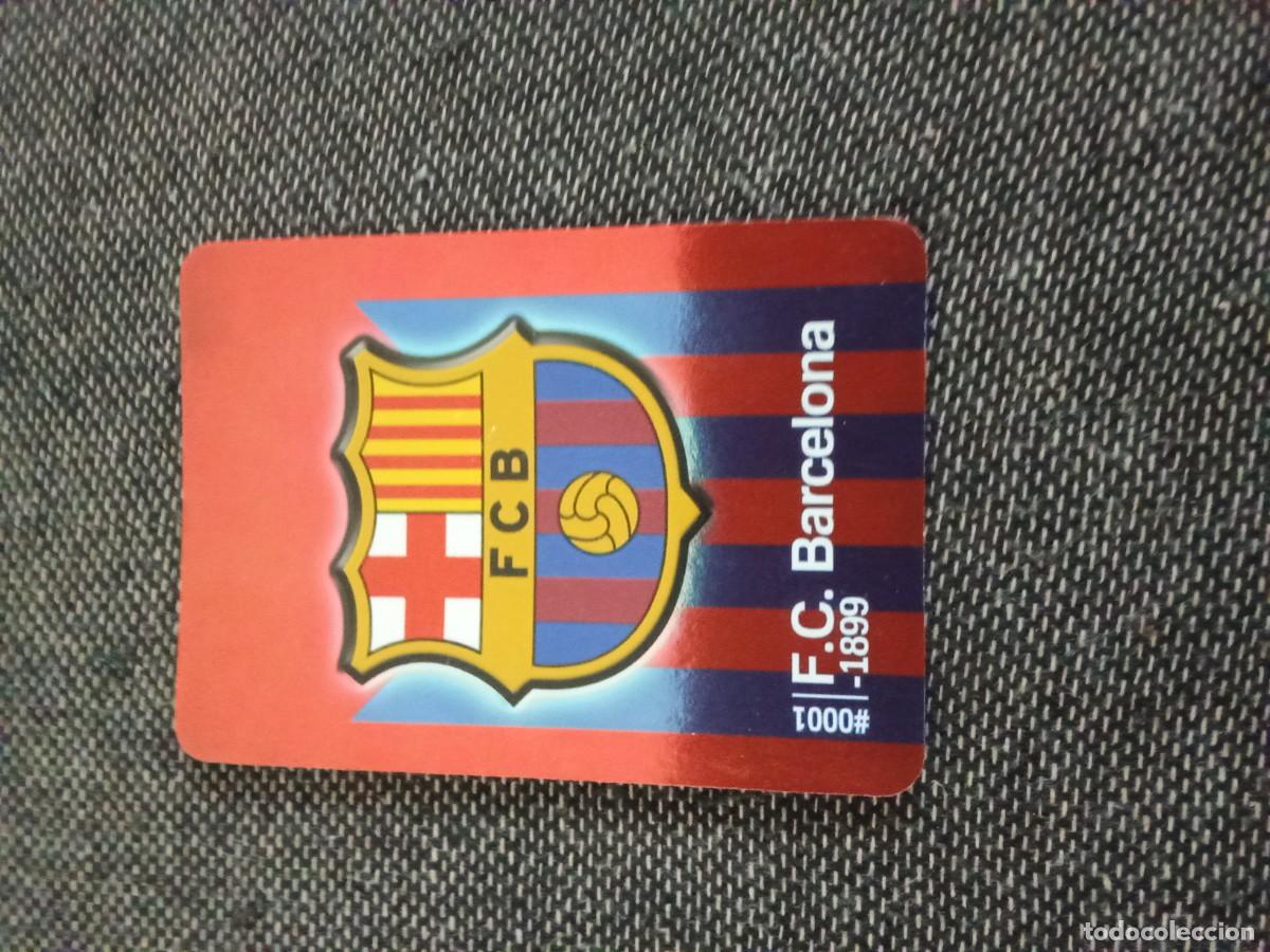Cromos de f&uacute;tbol: 1 escudo FC Barcelona versi&oacute;n brillo liso las fichas de la liga 2016